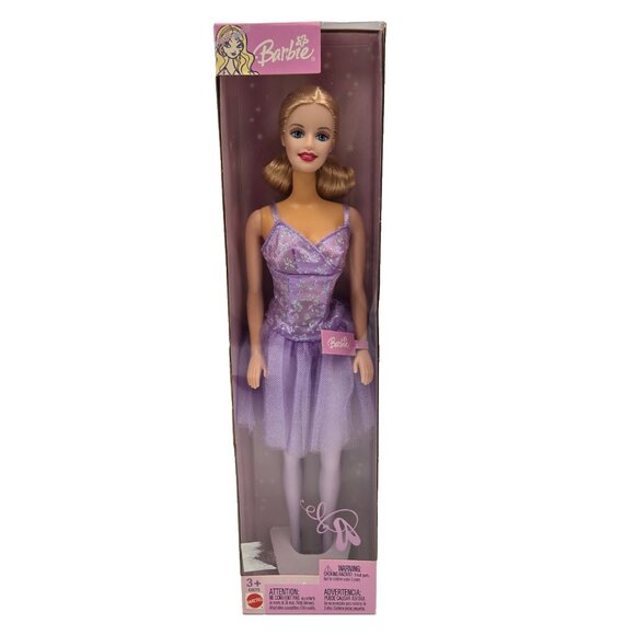 Vintage 2003 Barbie Cares Ballerina Star Doll Purple Dress G3073 Mattel Read - Picture 1 of 7